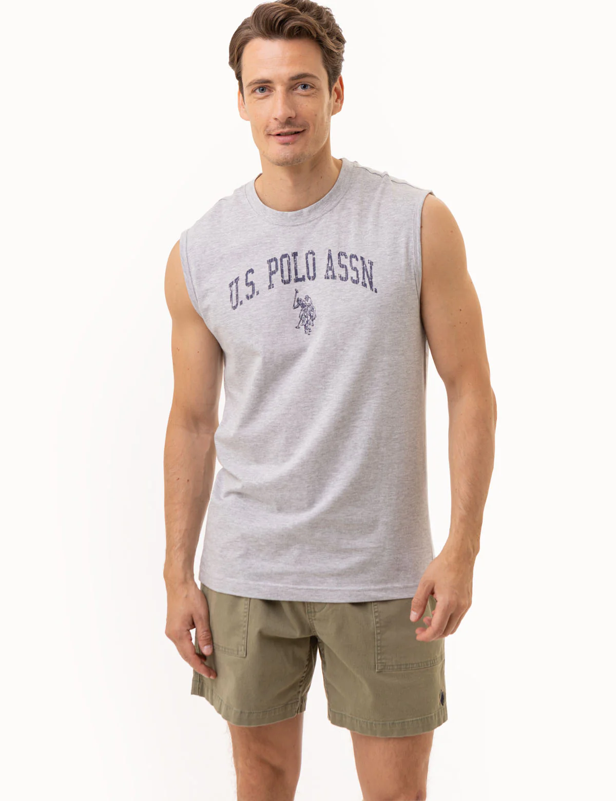 U.S. POLO ASSN. PRINTED JERSEY MUSCLE TANK