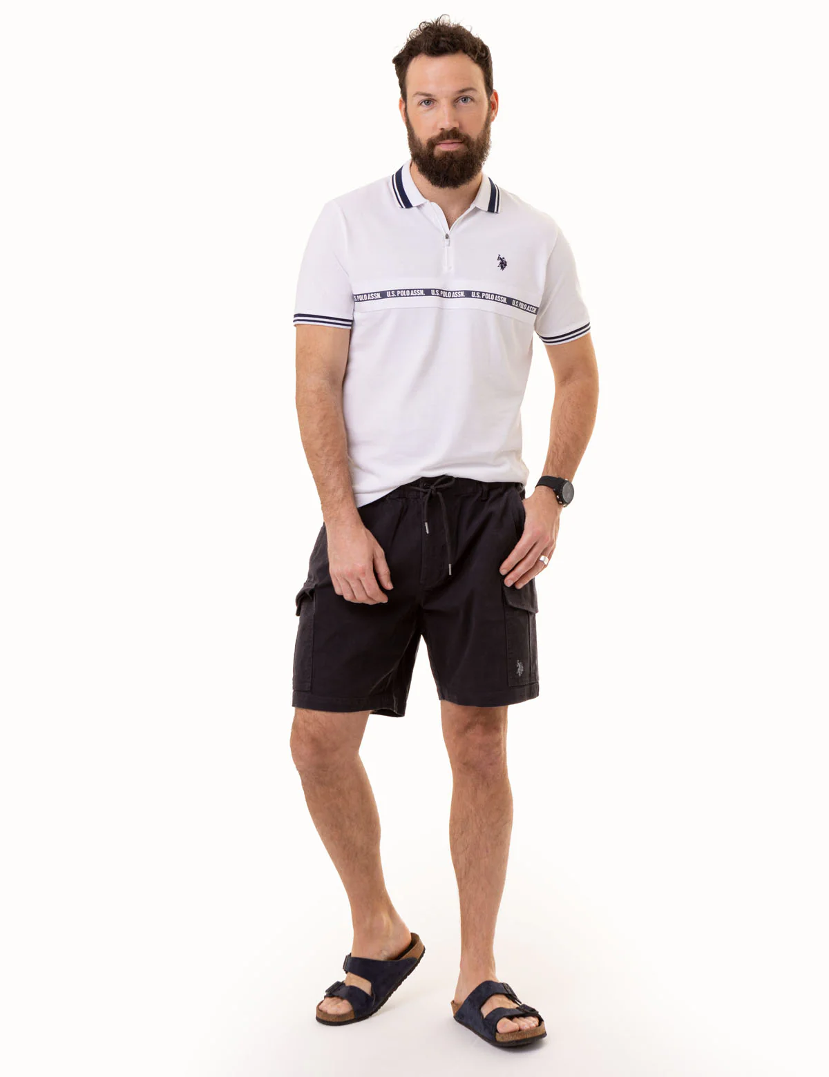 U.S. POLO ASSN. ZIPPER PLACKET PIECED POLO SHIRT - Image 2