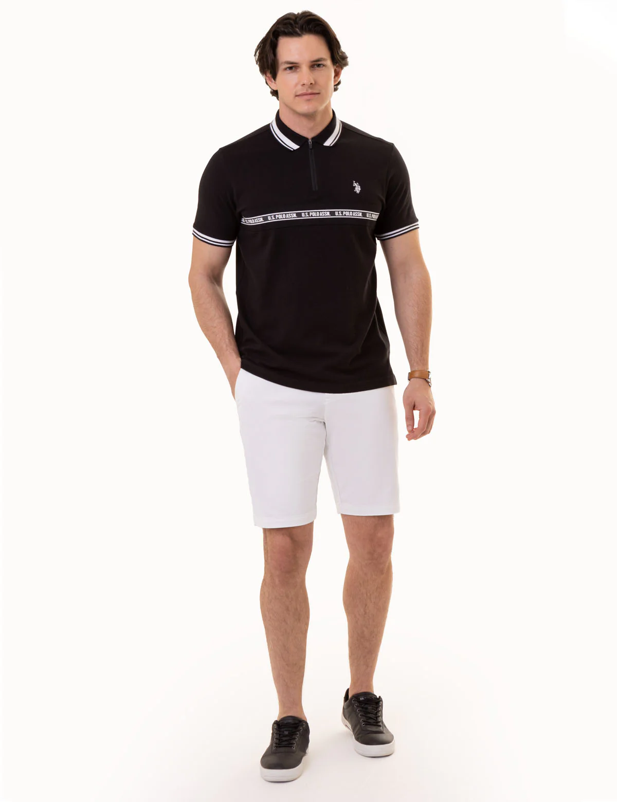 U.S. POLO ASSN. ZIPPER PLACKET PIECED POLO SHIRT - Image 6