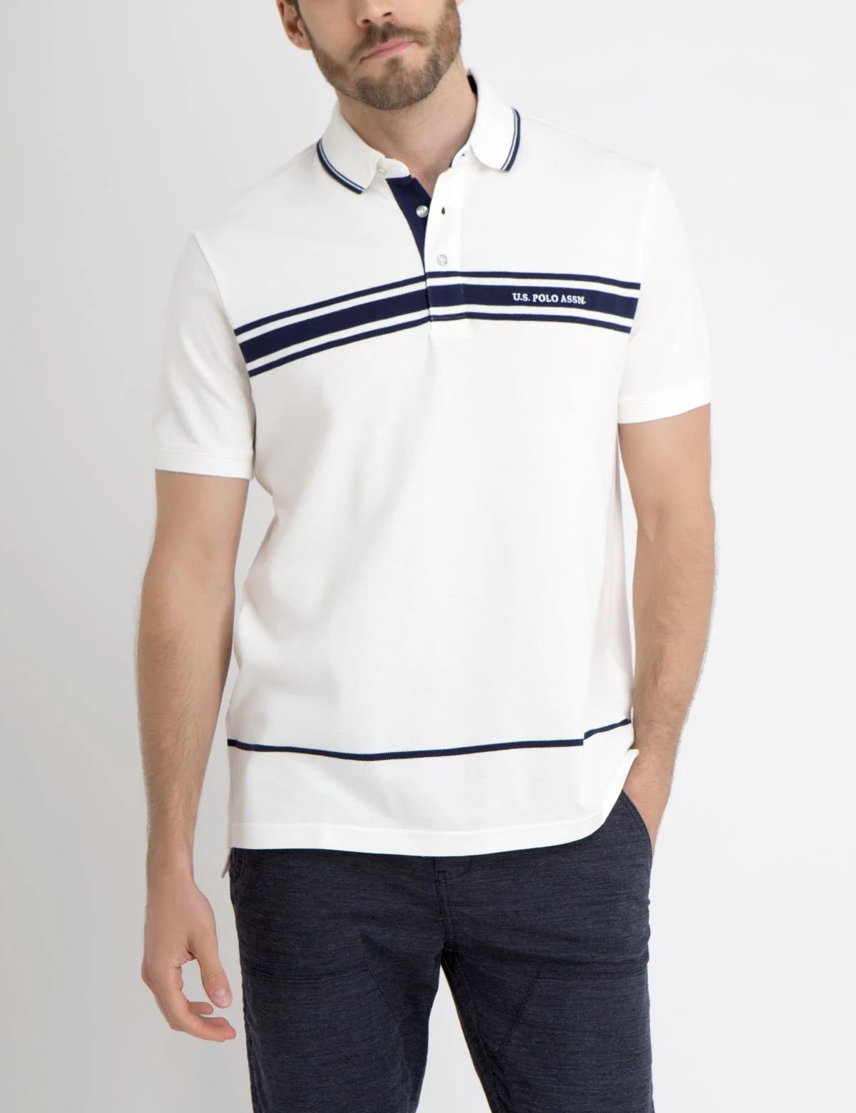 US POLO CHEST STRIPED POLO SHIRT - Image 5