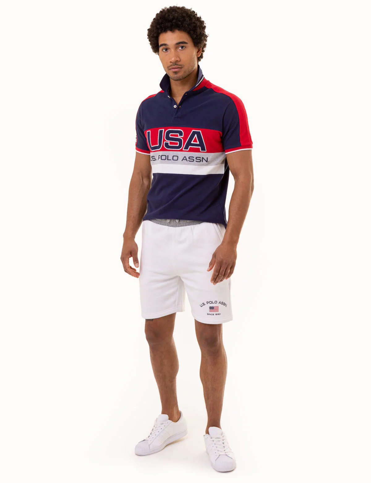USA COLORBLOCK GRAPHIC PIQUE POLO SHIRT - Image 2