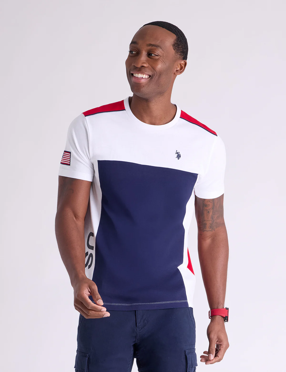 USA COLORBLOCK PRINTED JERSEY T-SHIRT - Image 6