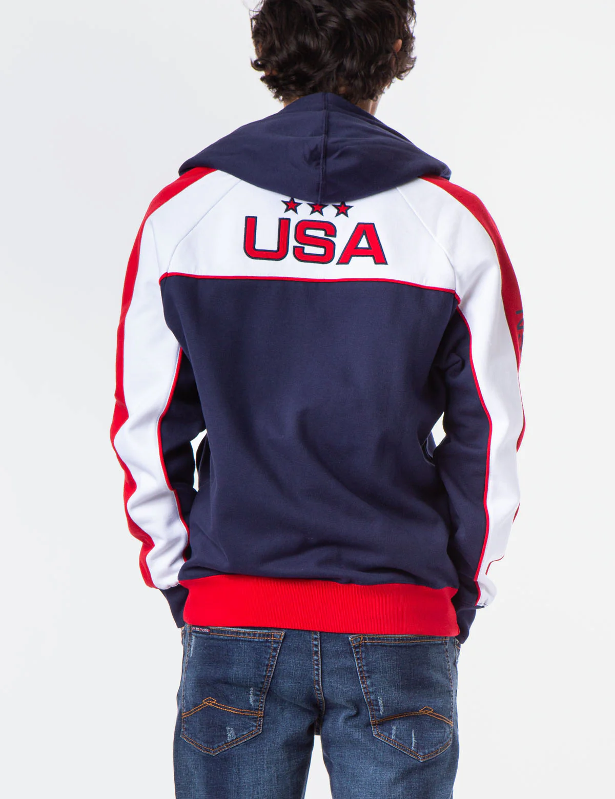 USA COLORBLOCK ZIP UP HOODED SWEATSHRIT - Image 6