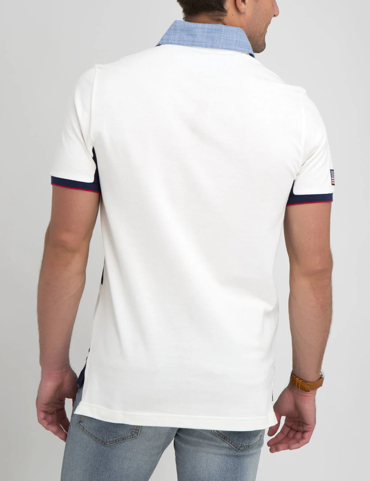 USA OXFORD COLLAR STRIPED POLO SHIRT - Image 30