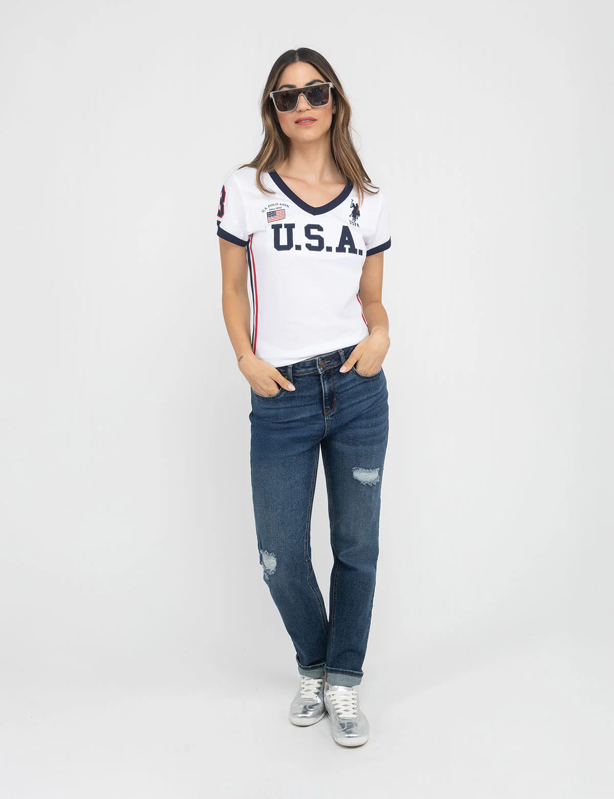USA SIGNATURE STRIPE T-SHIRT