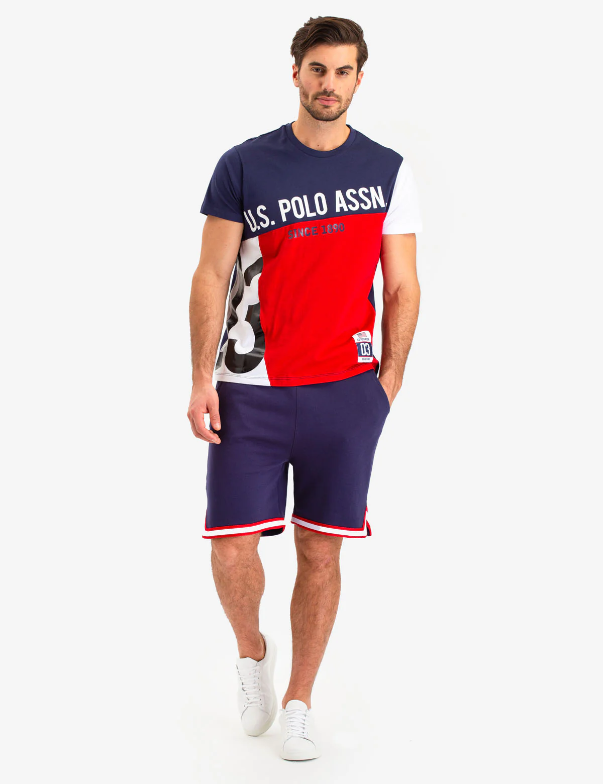 USPA COLORBLOCK DIAGINAL LOGO T-SHIRT - Image 2