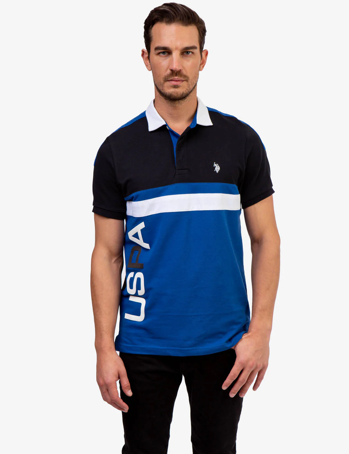 USPA COLORBLOCK PIECED POLO SHIRT