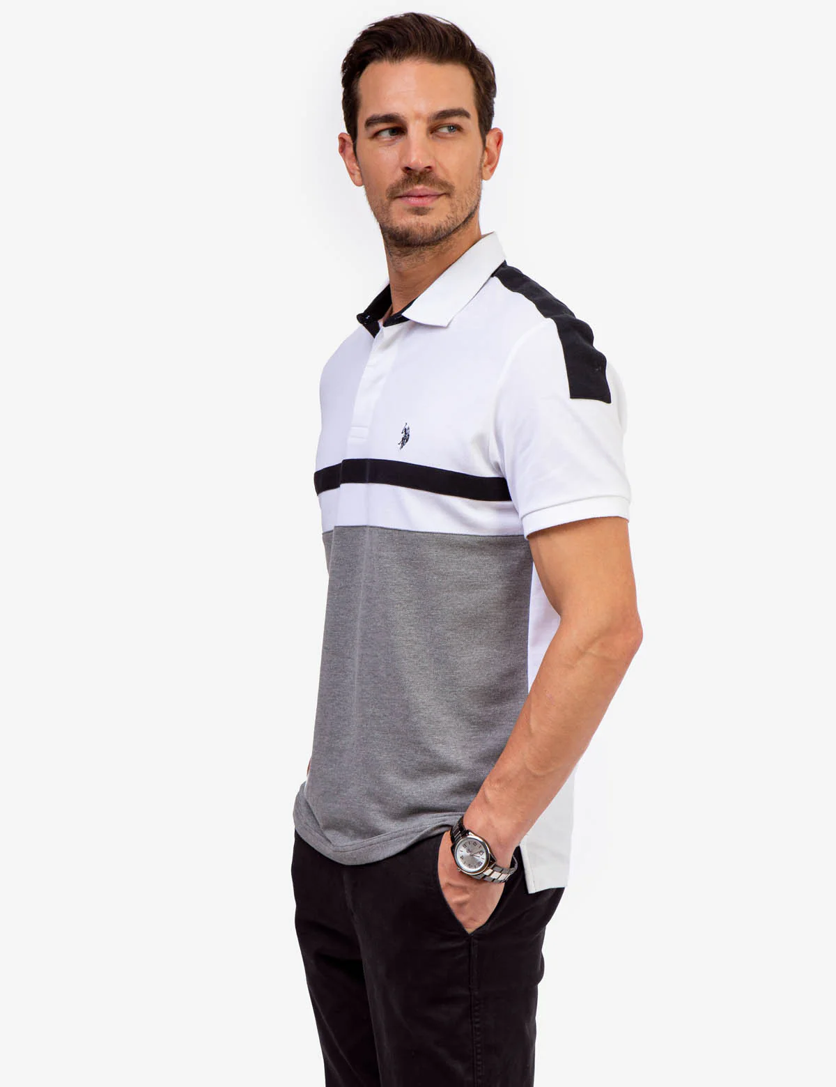 USPA COLORBLOCK PIECED POLO SHIRT - Image 15