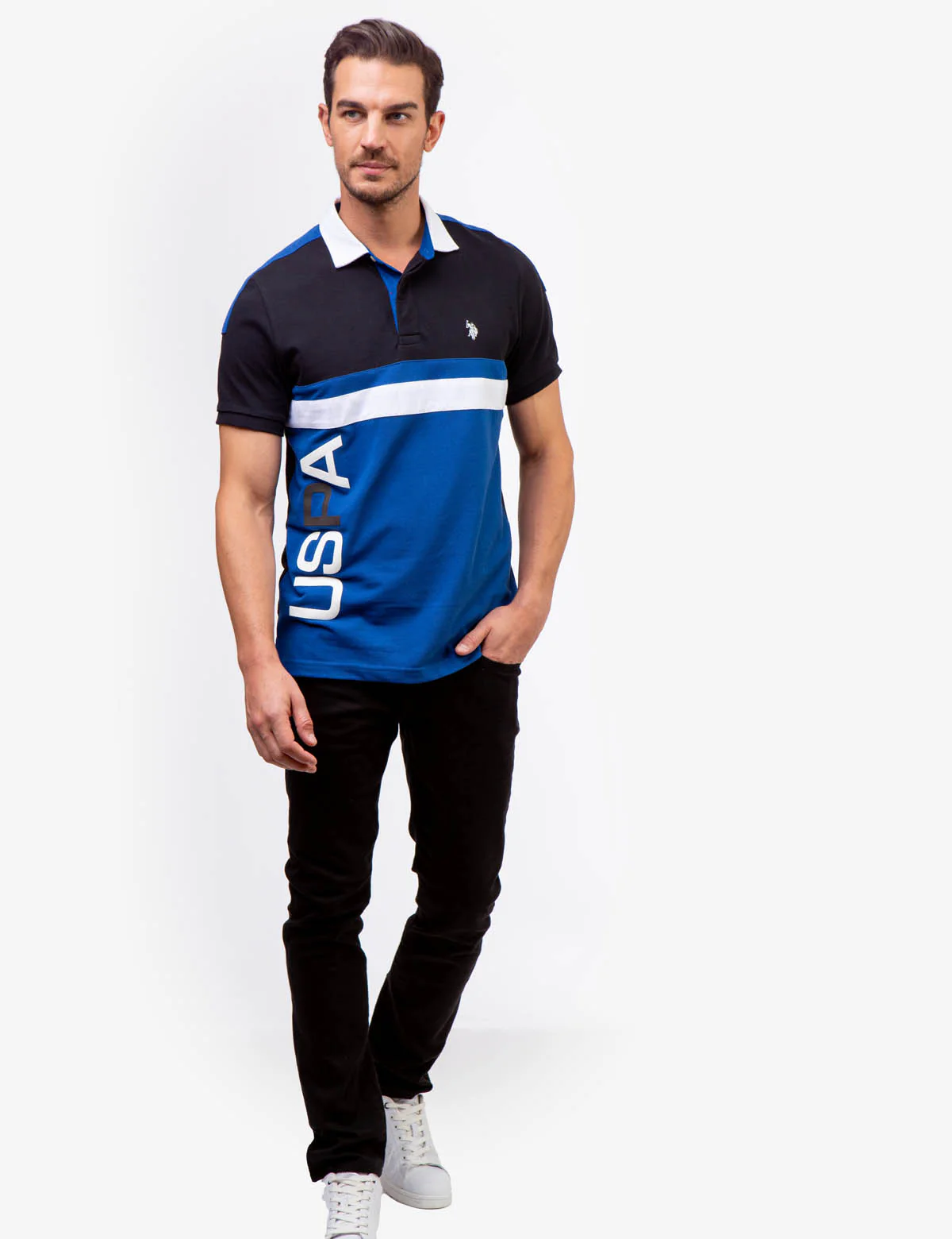 USPA COLORBLOCK PIECED POLO SHIRT - Image 2