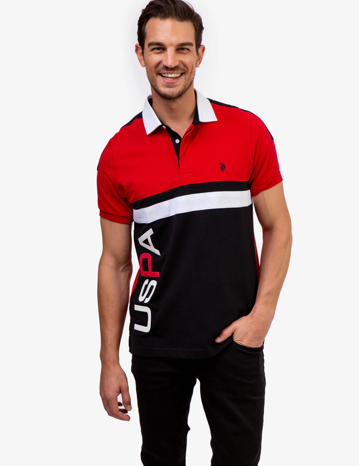 USPA COLORBLOCK PIECED POLO SHIRT - Image 6