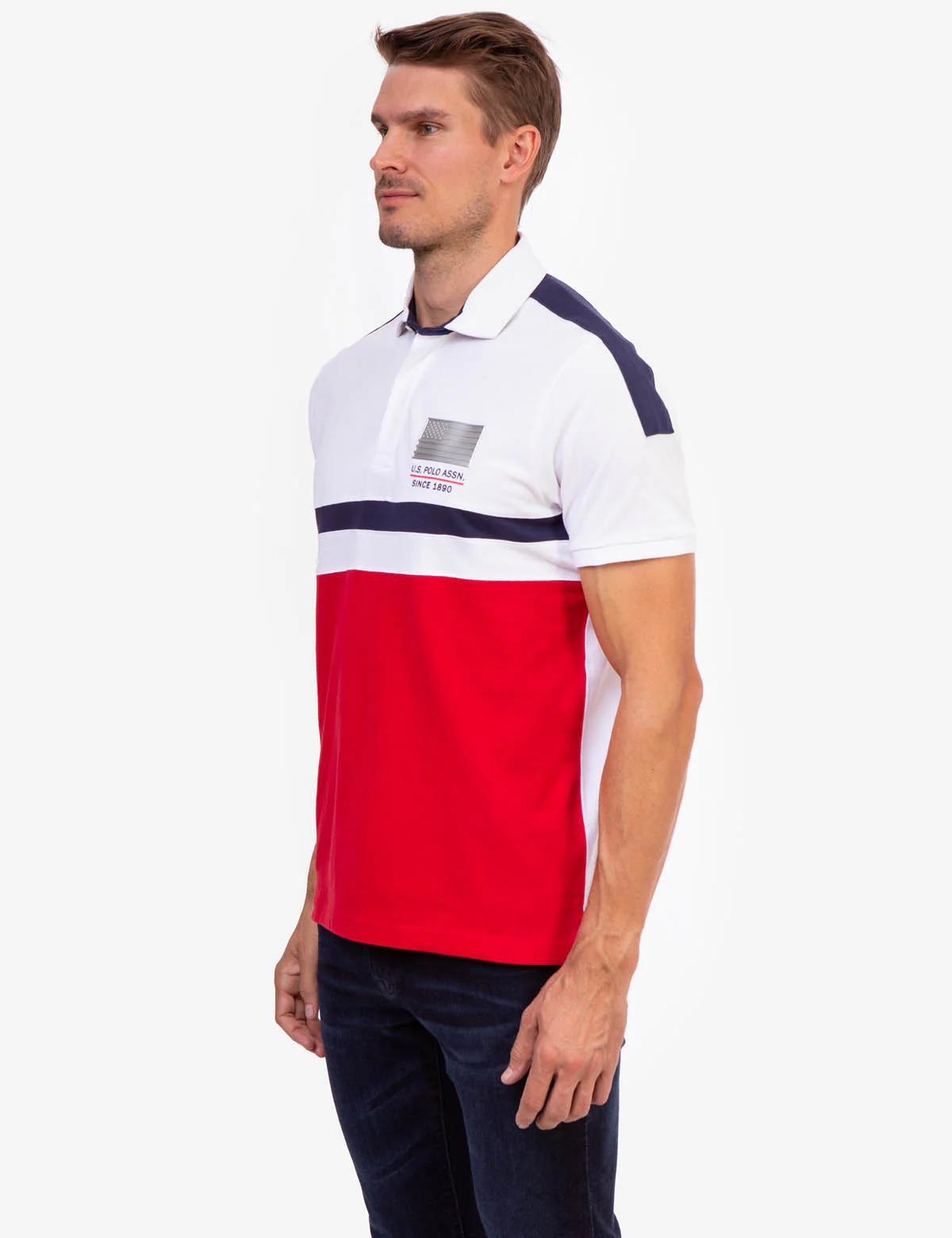 USPA COLORBLOCK SIDE LOGO POLO SHIRT - Image 3