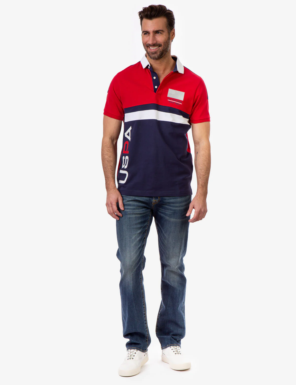 USPA COLORBLOCK SIDE LOGO POLO SHIRT