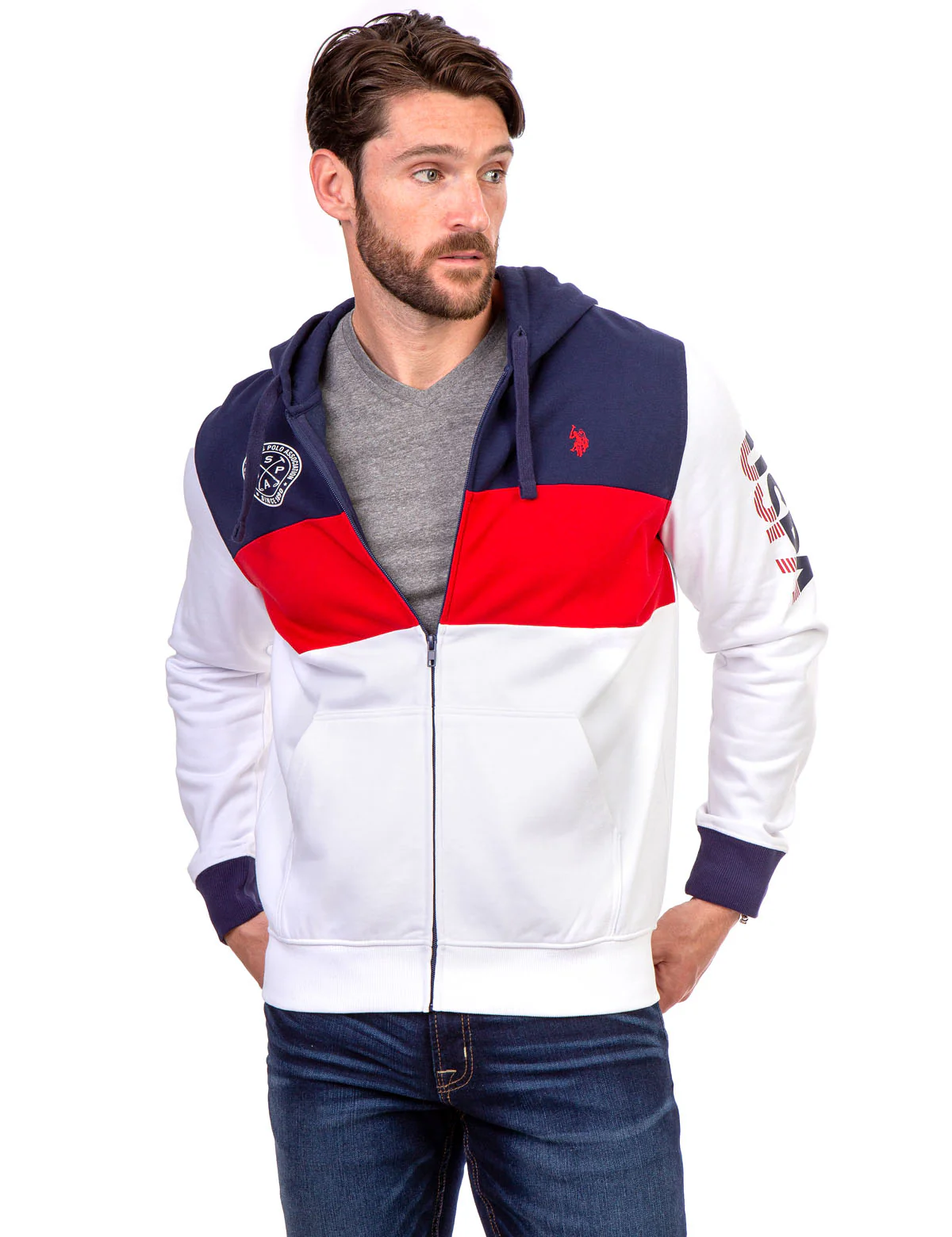 USPA COLORBLOCK ZIP HOODIE