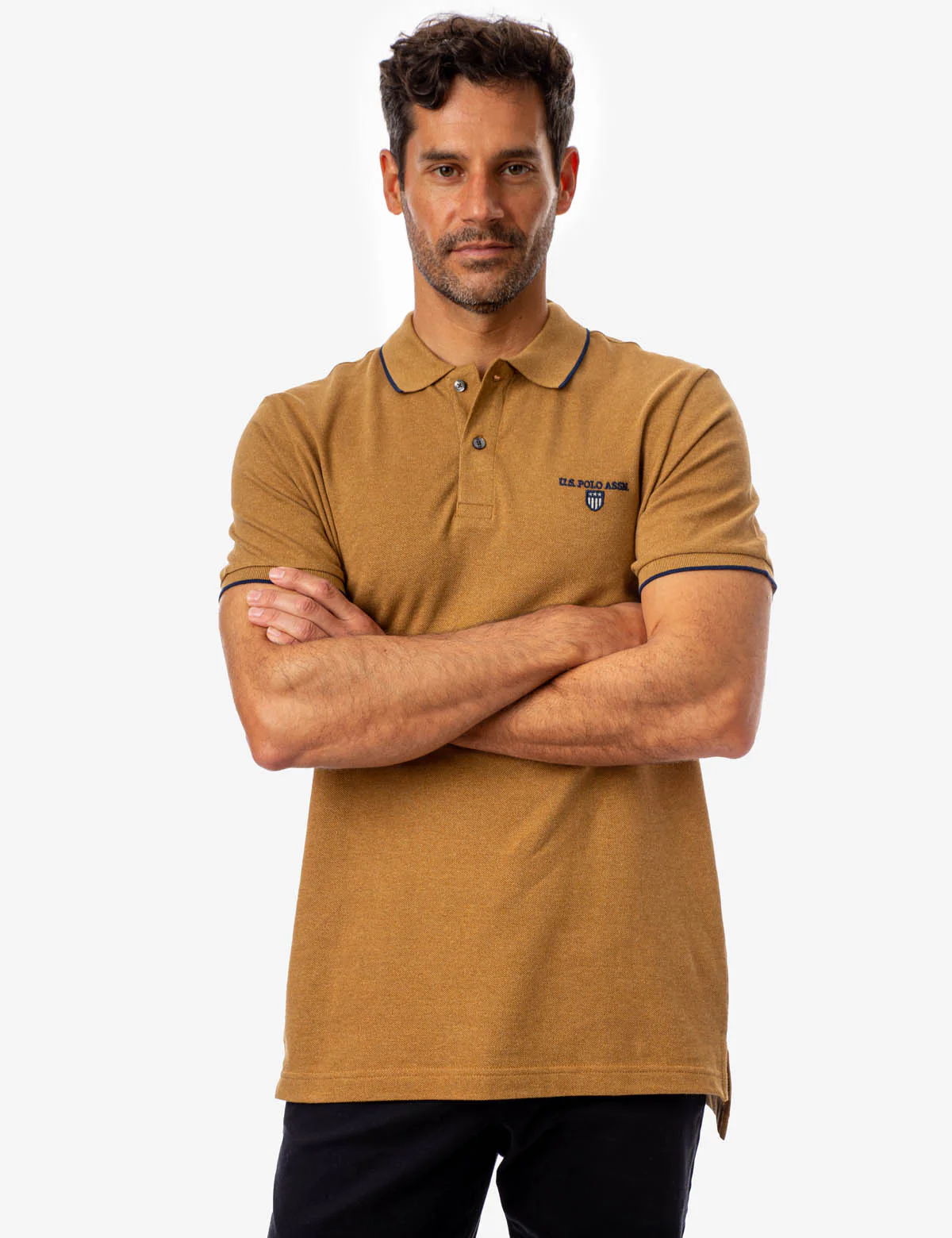 MARLED YARN POLO SHIRT WITH EMBROIDERED CREST - Image 8