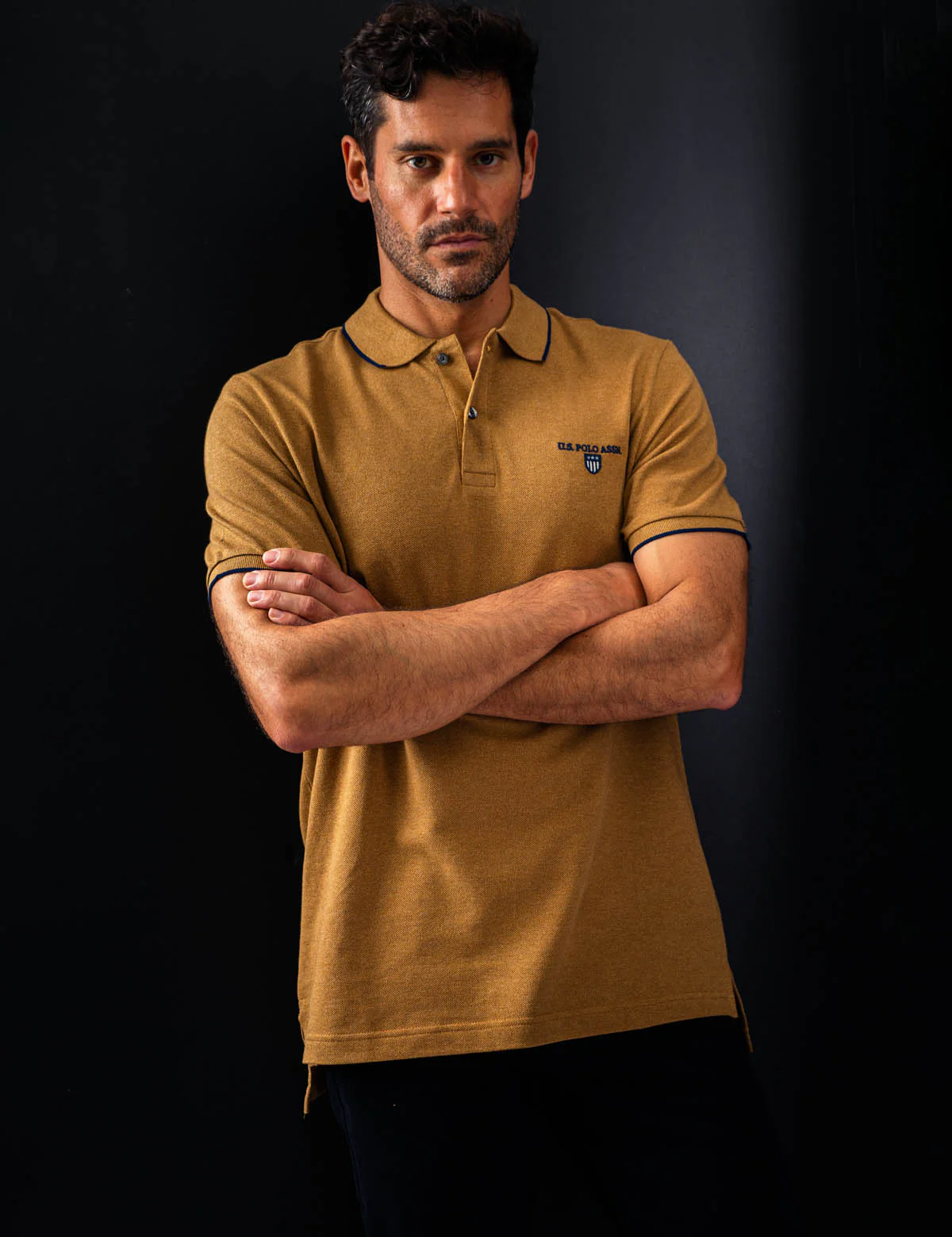 MARLED YARN POLO SHIRT WITH EMBROIDERED CREST - Image 9