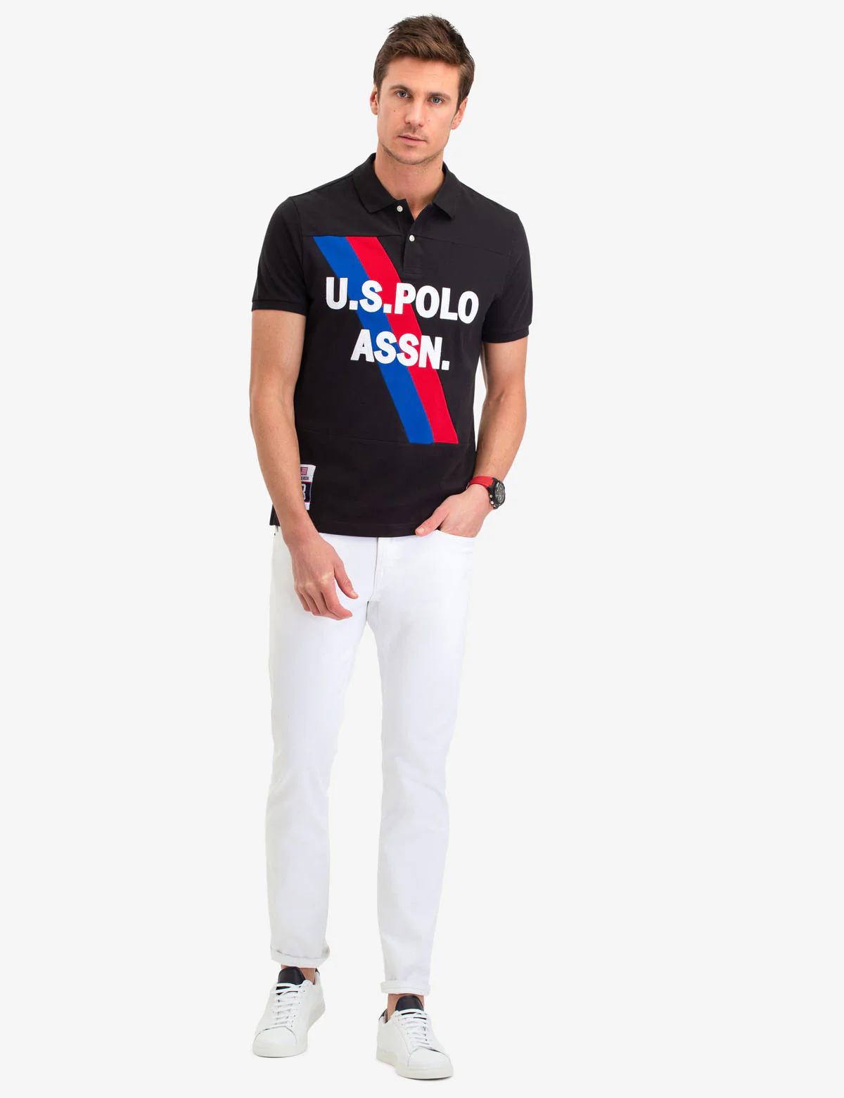 USPA DIAGONAL COLORBLOCK POLO SHIRT - Image 2