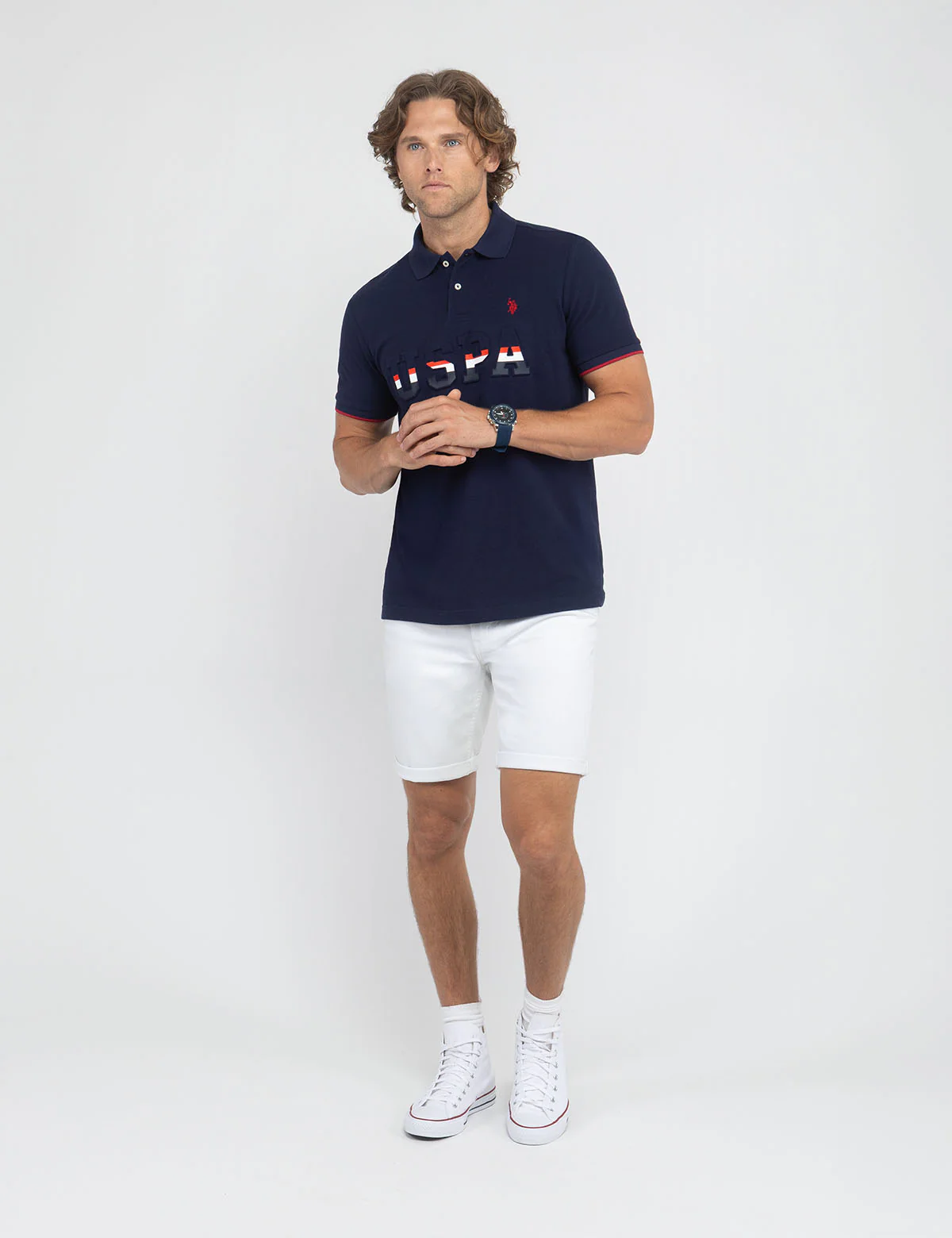 USPA EMBOSSED PIQUE POLO SHIRT - Image 3