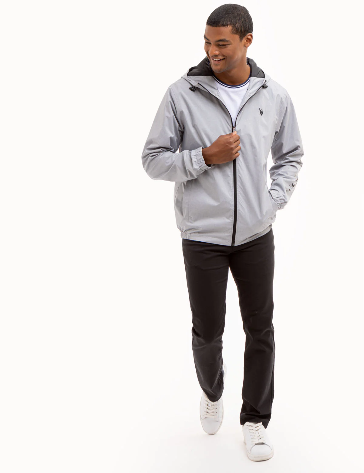 USPA HEATHERED HOODED WINDBREAKER - Image 3