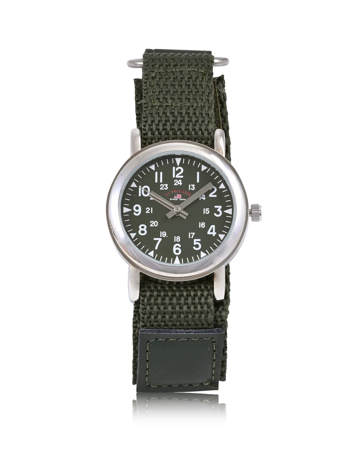 USPA JUNIOR MILITARY GREEN NYLON FASTWRAP WATCH - Image 2