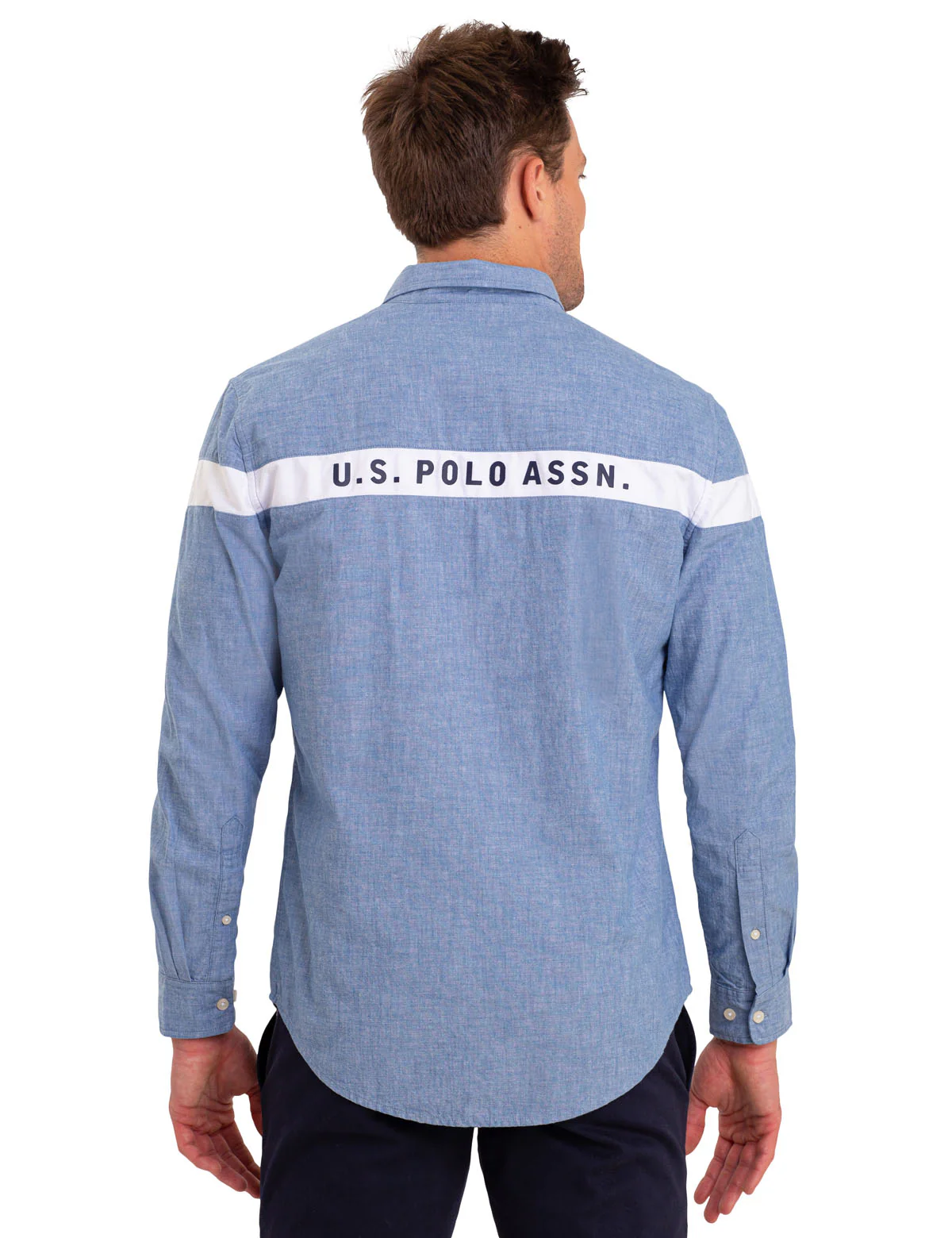 USPA LOGO STRIPE LONG SLEEVE SHIRT - Image 3