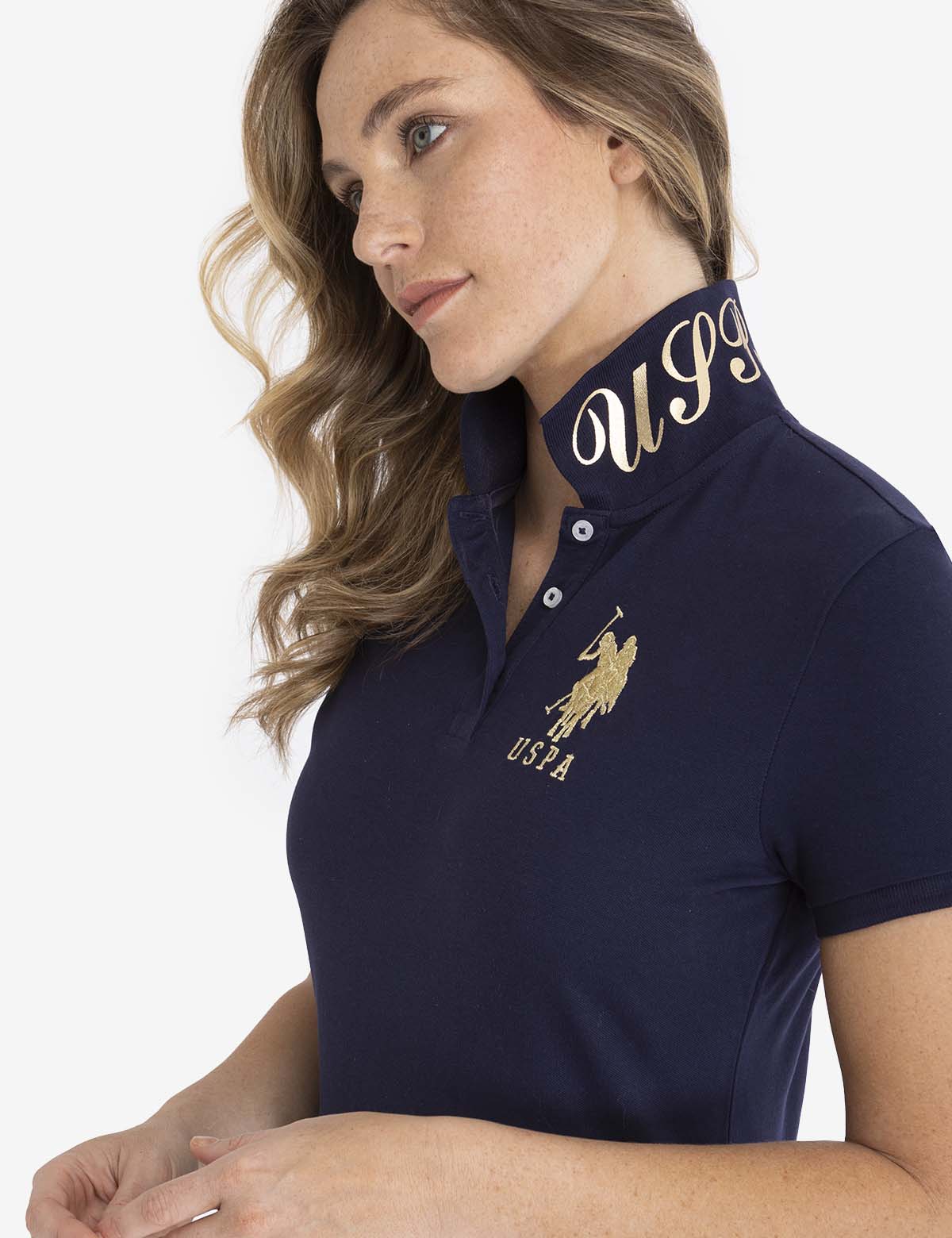 USPA METALLIC PRINT POLO SHIRT
