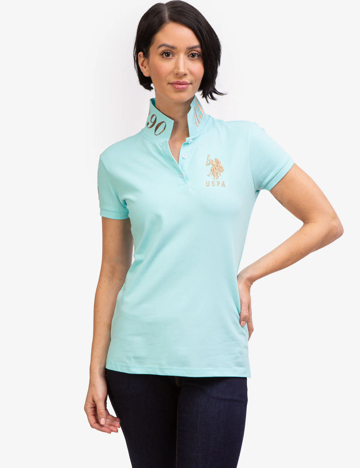 USPA METALLIC PRINT POLO SHIRT - Image 2