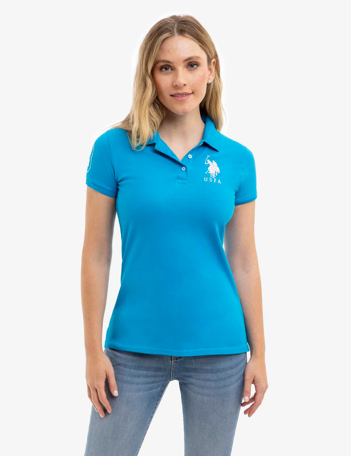 USPA METALLIC PRINT POLO SHIRT