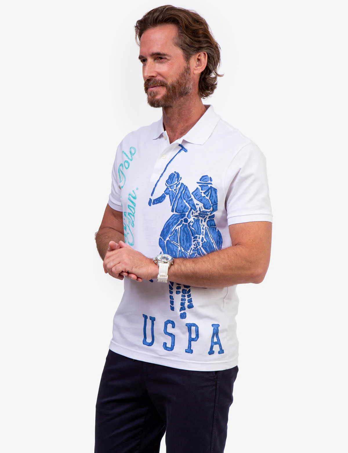 USPA PRINTED GRAPHIC POLO SHIRT - Image 2