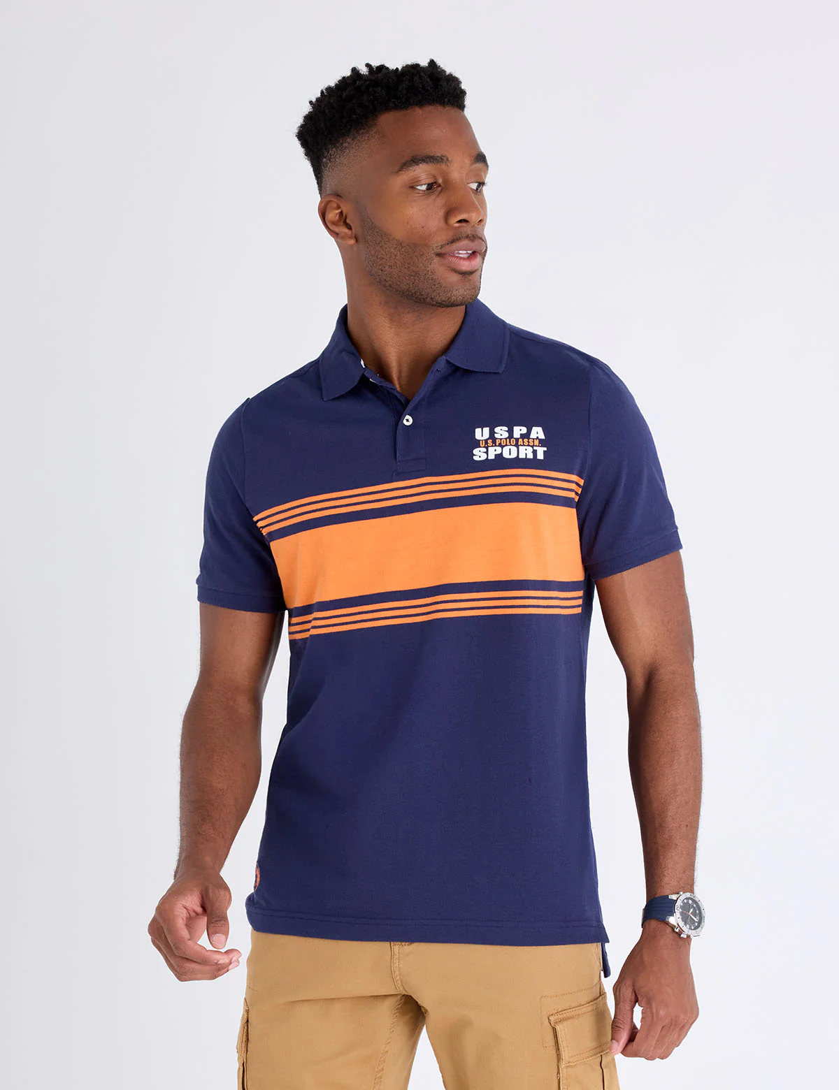 USPA SPORT ENGINEERED STRIPE POLO SHIRT - Image 10