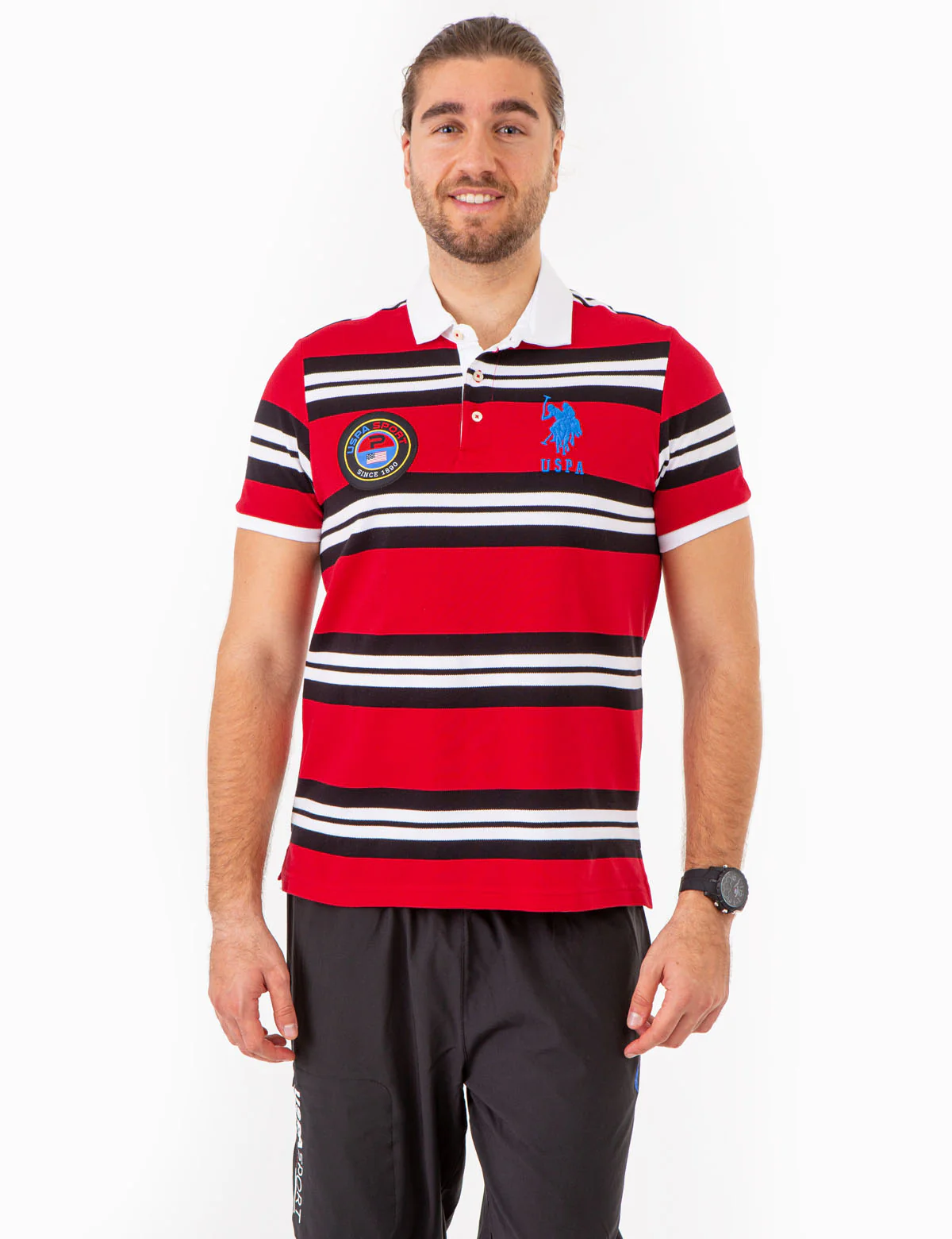 USPA SPORT YARN DYE STRIPE POLO SHIRT - Image 11