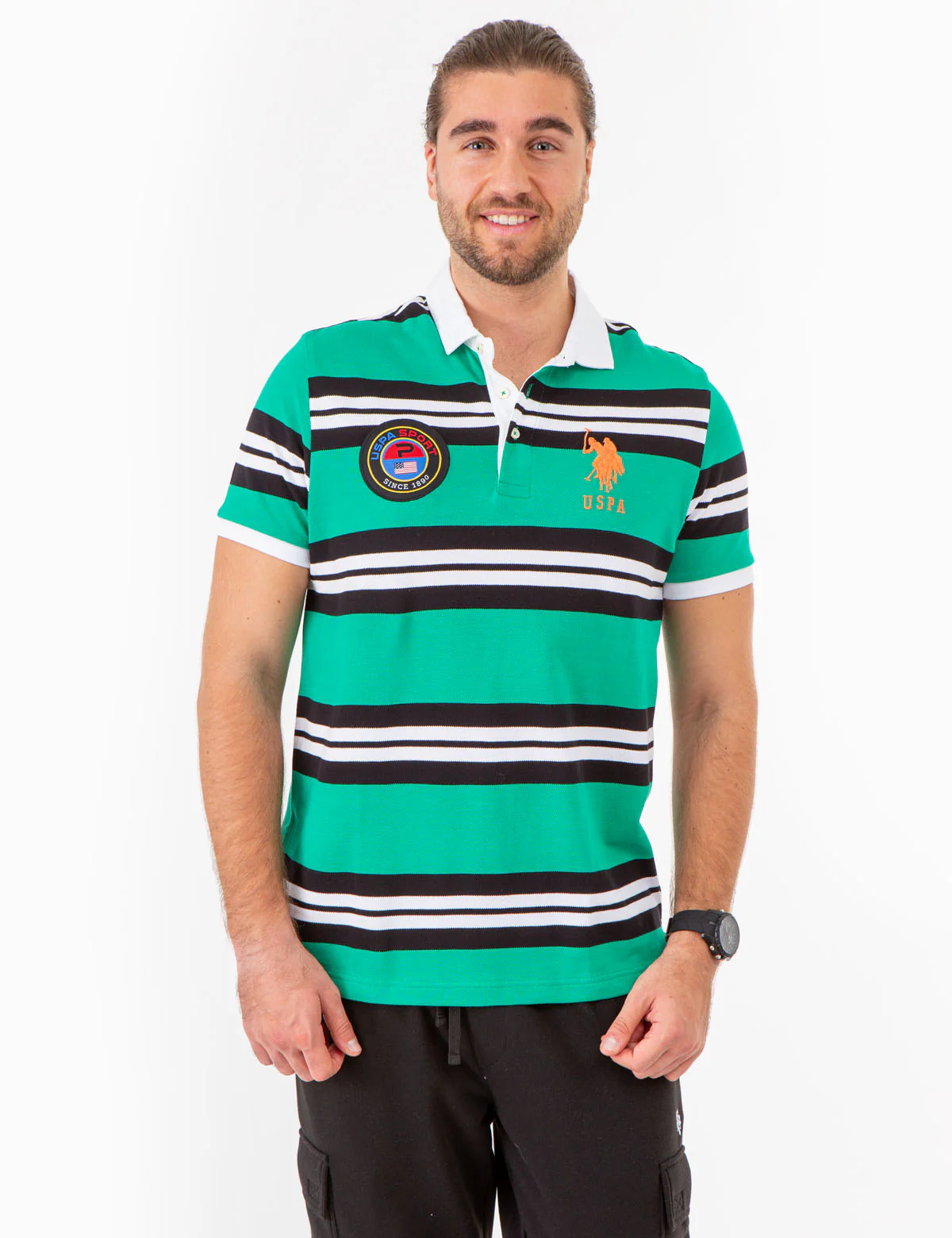 USPA SPORT YARN DYE STRIPE POLO SHIRT - Image 16