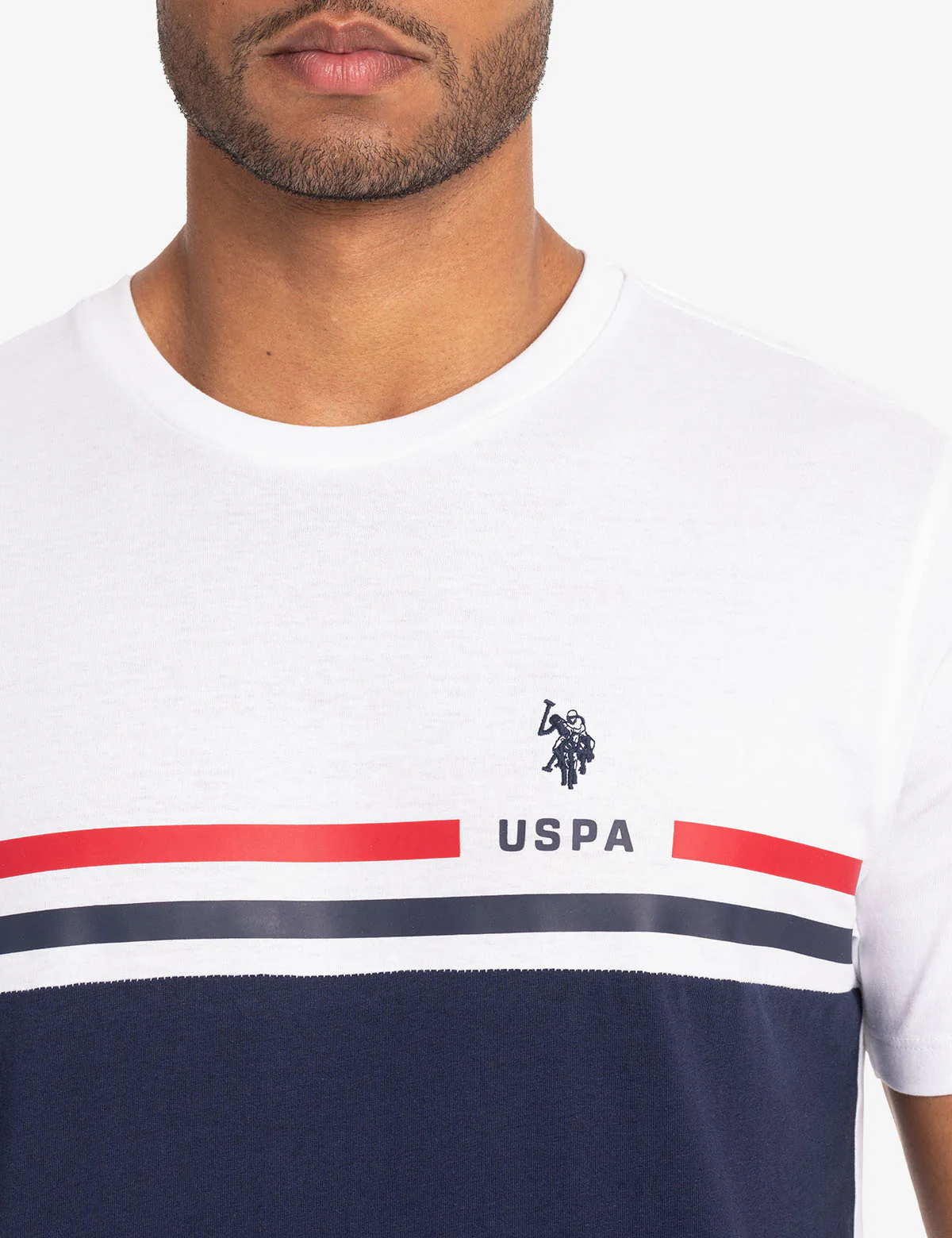 USPA STRIPE PRINT JERSEY T-SHIRT - Image 2