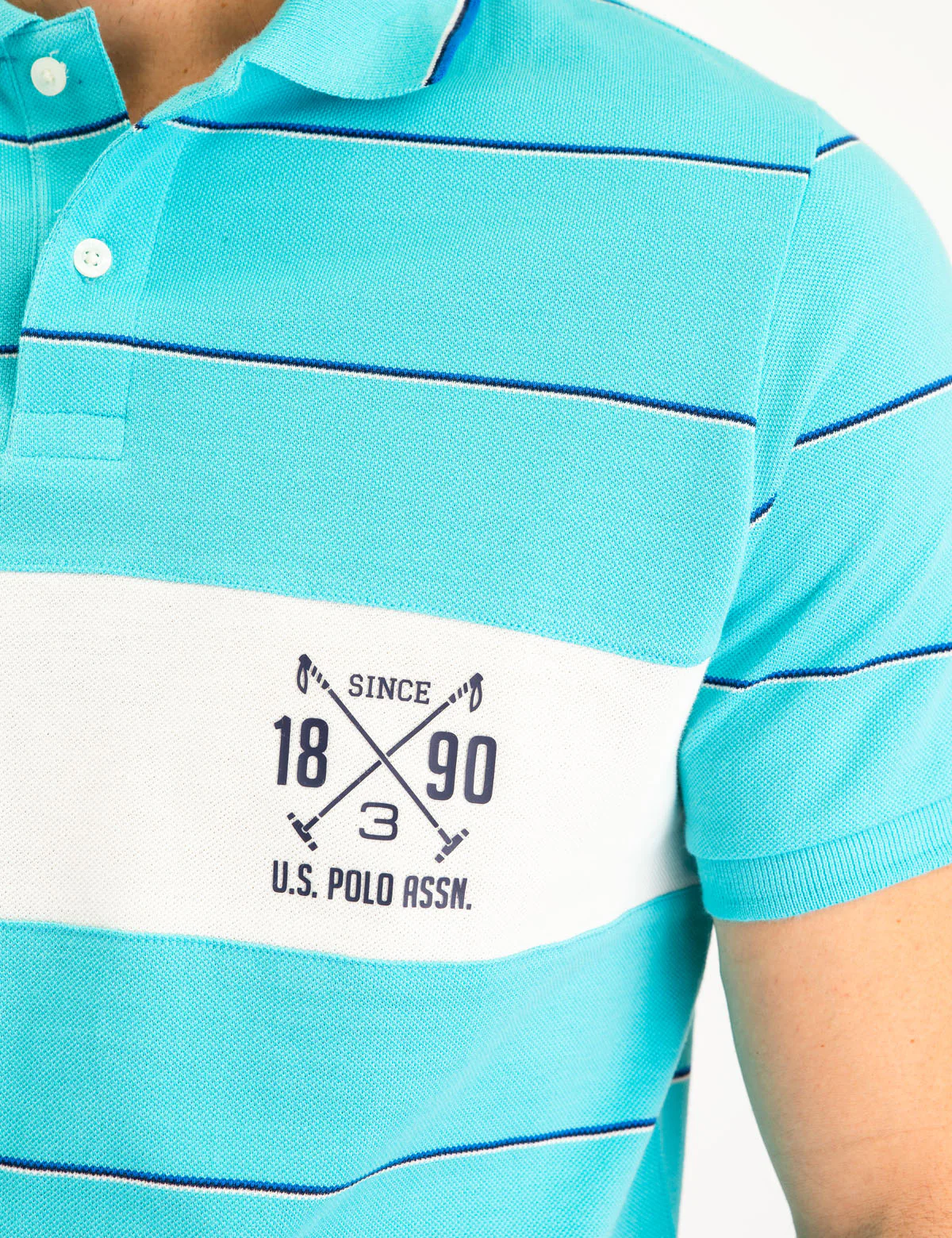 USPA STRIPED LOGO POLO SHIRT - Image 8