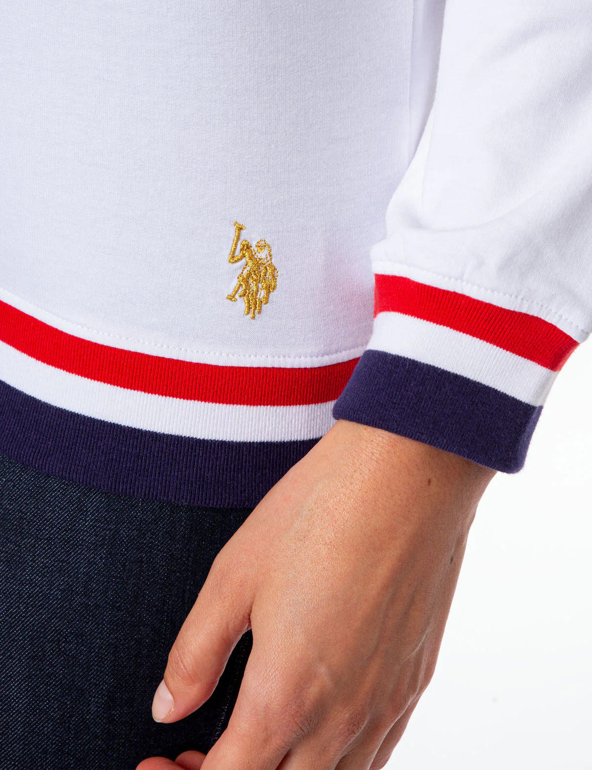 USPA STRIPED RIB CREW NECK SWEATSHIRT - Image 5