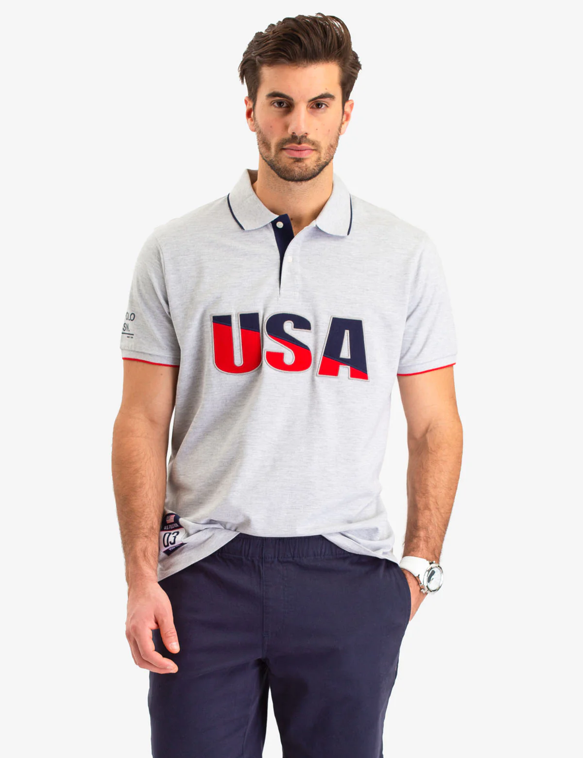 USA APPLIQUED LOGO POLO SHIRT