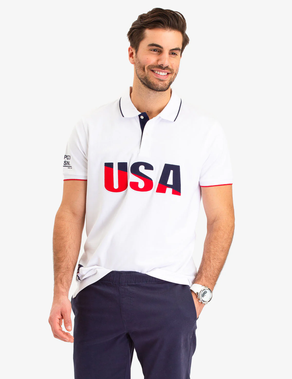USA APPLIQUED LOGO POLO SHIRT - Image 4