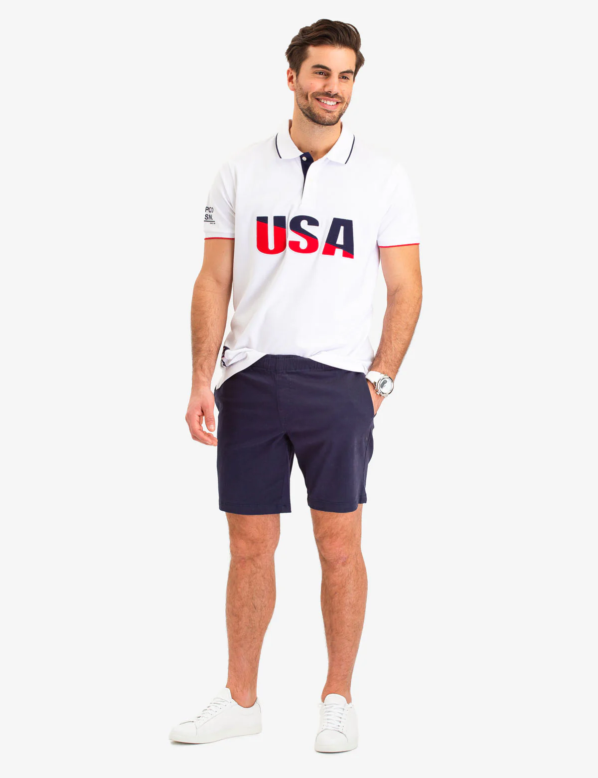 USA APPLIQUED LOGO POLO SHIRT - Image 5