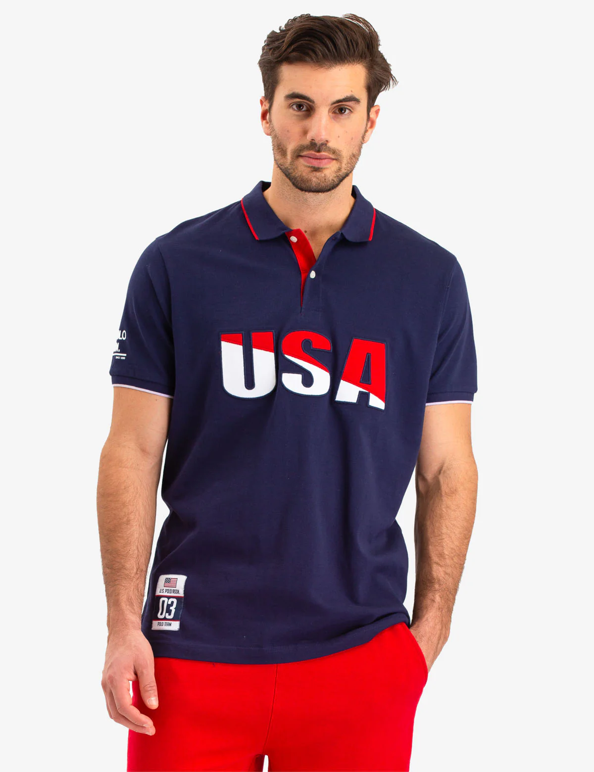 USA APPLIQUED LOGO POLO SHIRT - Image 7