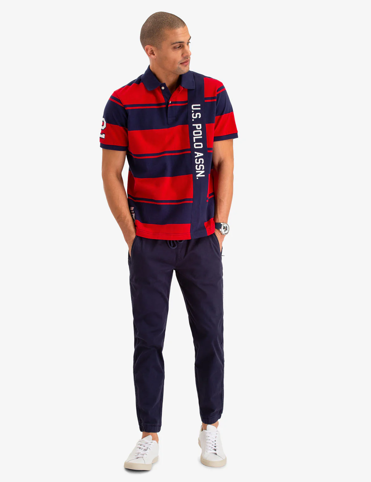 USPA VERITCAL RUGBY STRIPE POLO SHIRT - Image 2