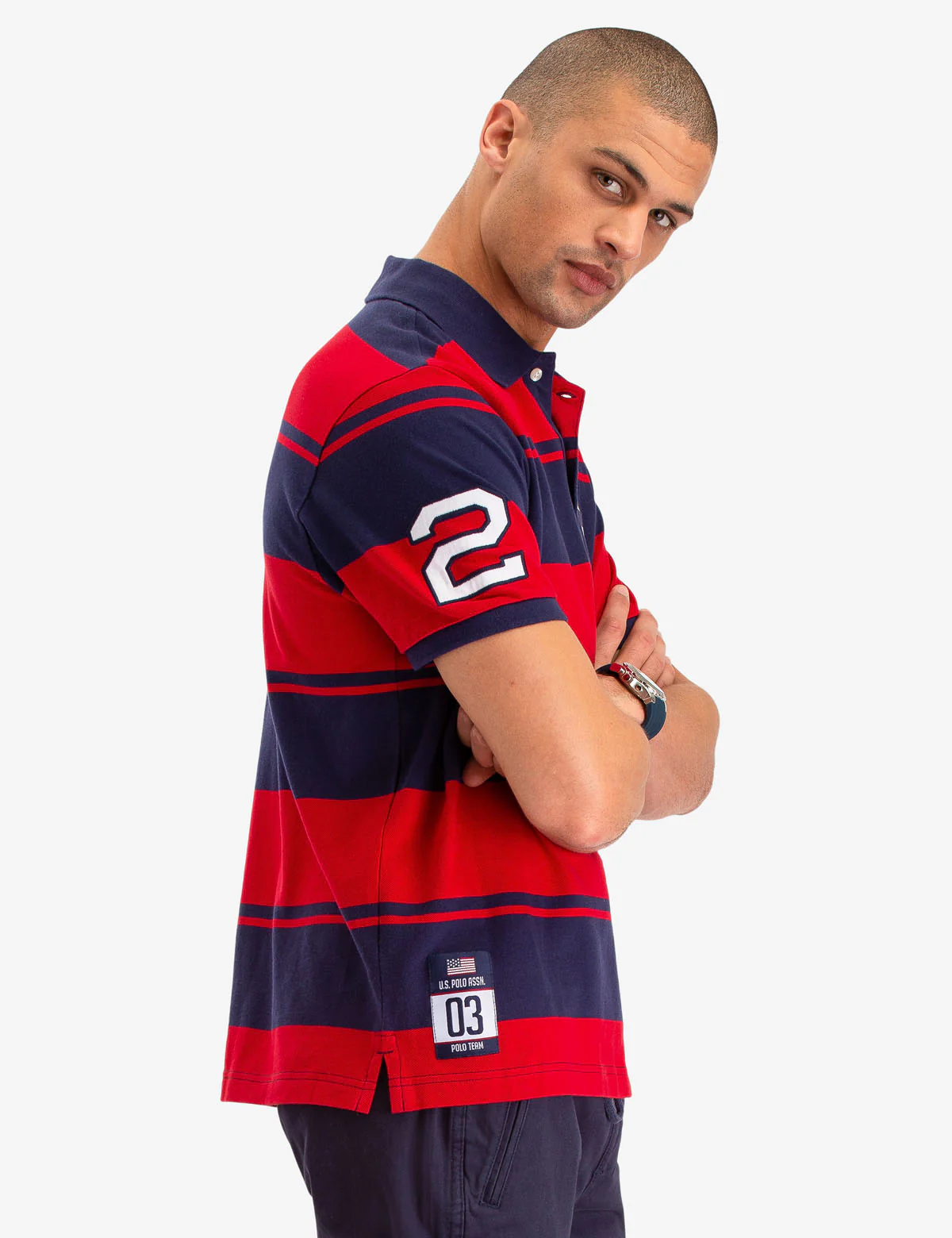 USPA VERITCAL RUGBY STRIPE POLO SHIRT - Image 3