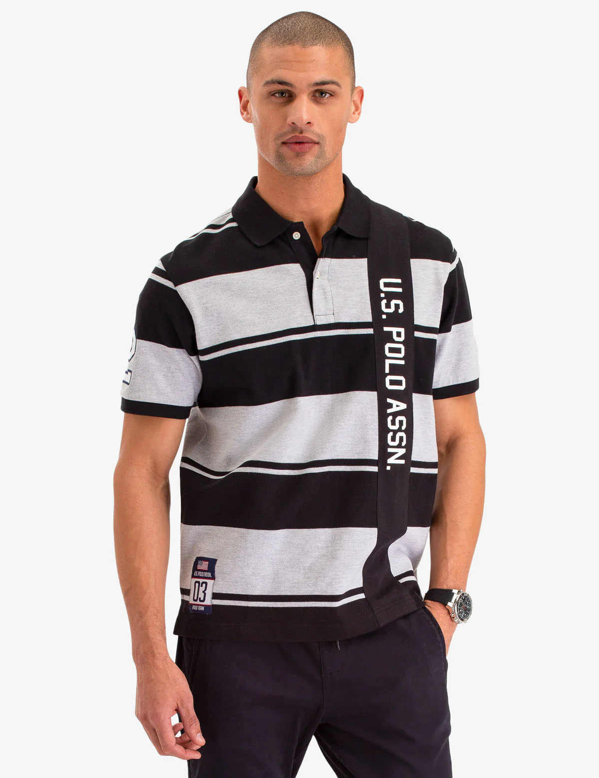 USPA VERITCAL RUGBY STRIPE POLO SHIRT - Image 7
