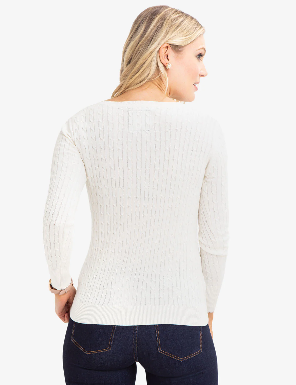 V-NECK CABLE KNIT SWEATER - Image 25
