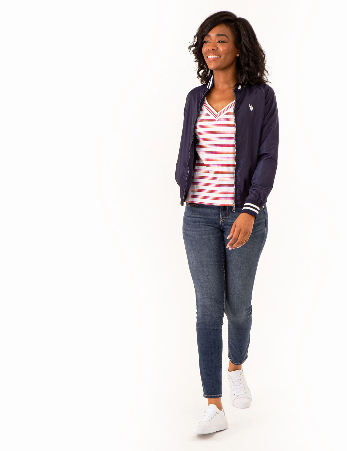 V-NECK RIBBED STRIPED TOP - Image 8