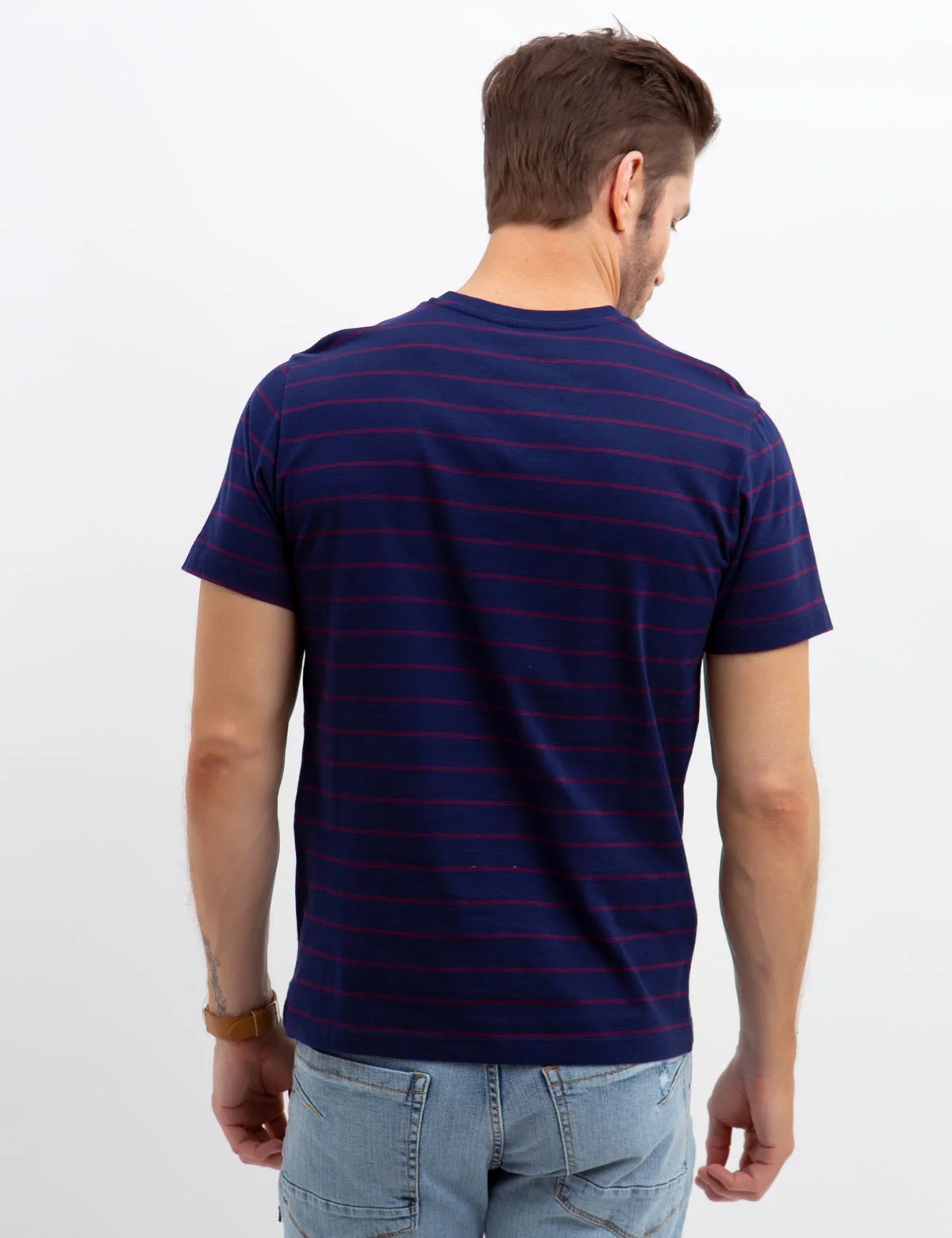V-NECK STRIPED TEE - Image 4