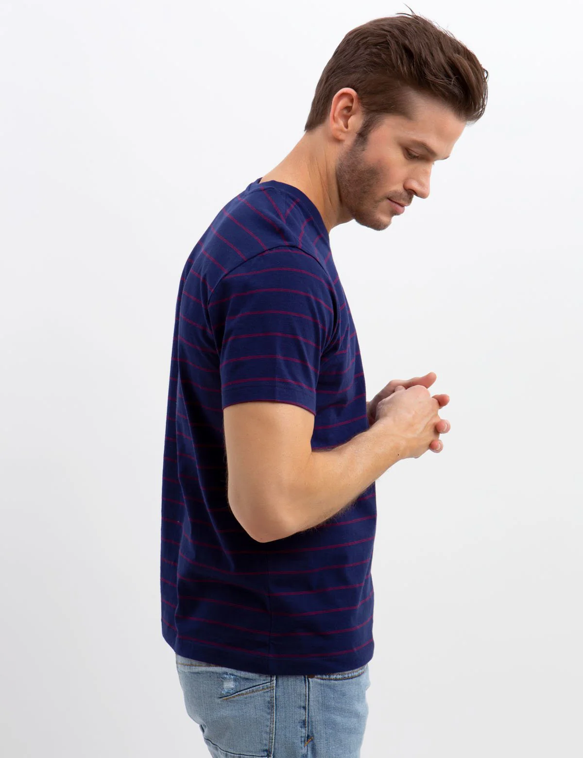 V-NECK STRIPED TEE - Image 6