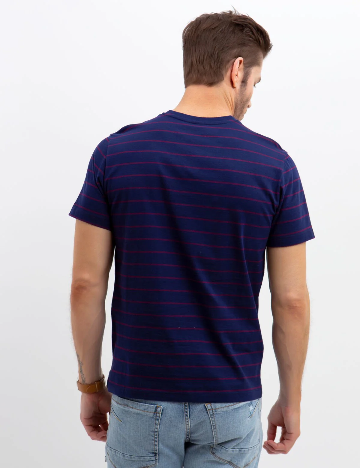 V-NECK STRIPED TEE - Image 7