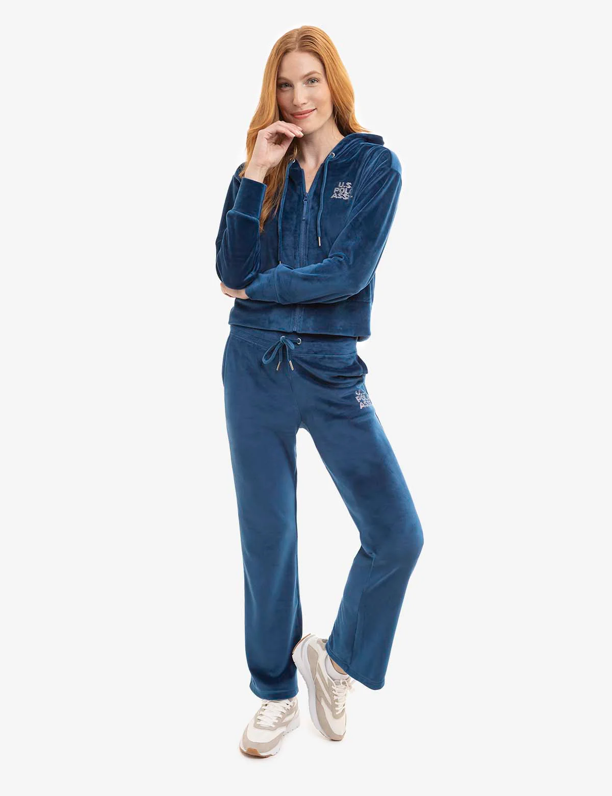 VELOUR FULL ZIP EMBELLISHED HOODIE - Image 6