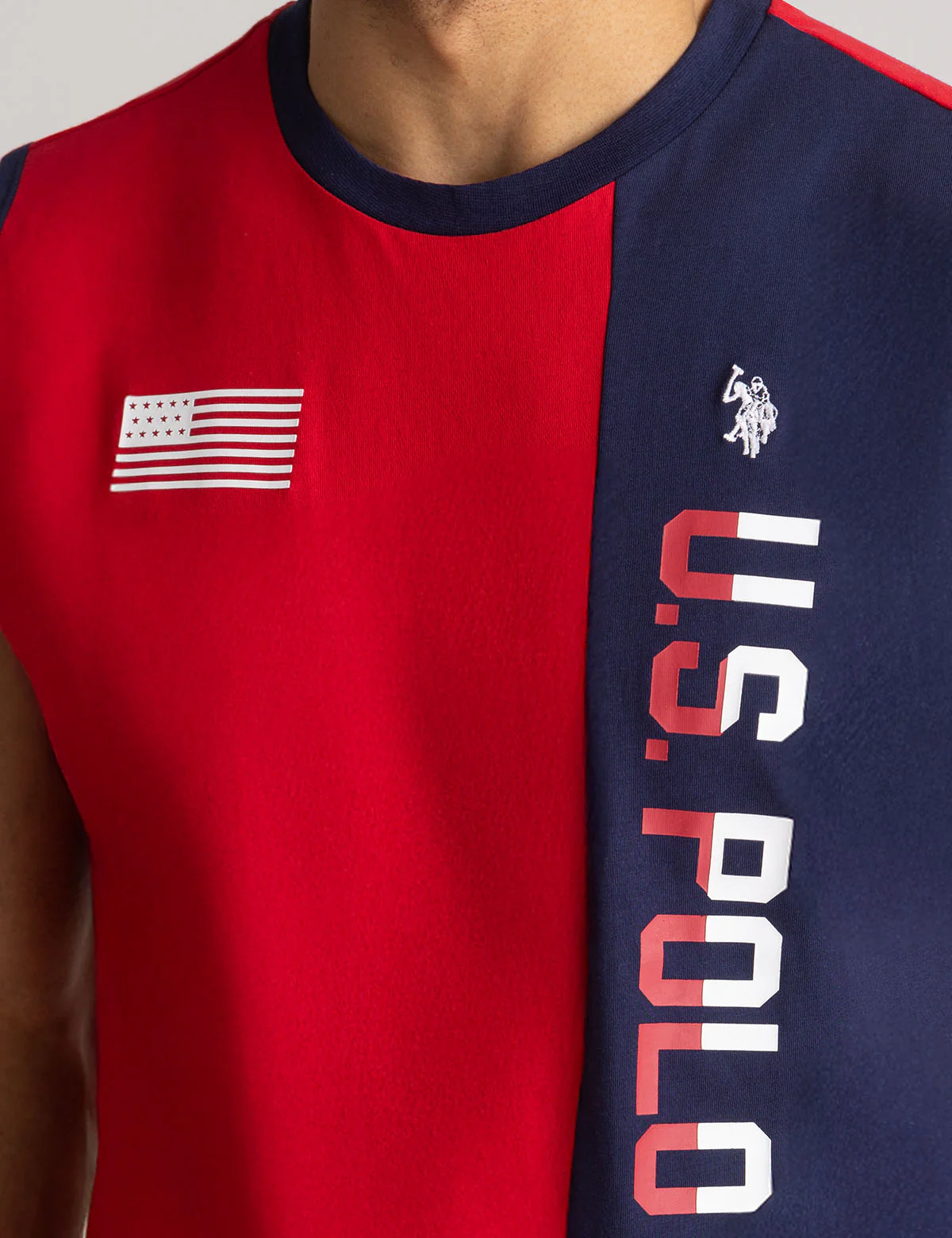 VERTICAL PRINT COLOR BLOCK MUSCLE TANK - Image 3