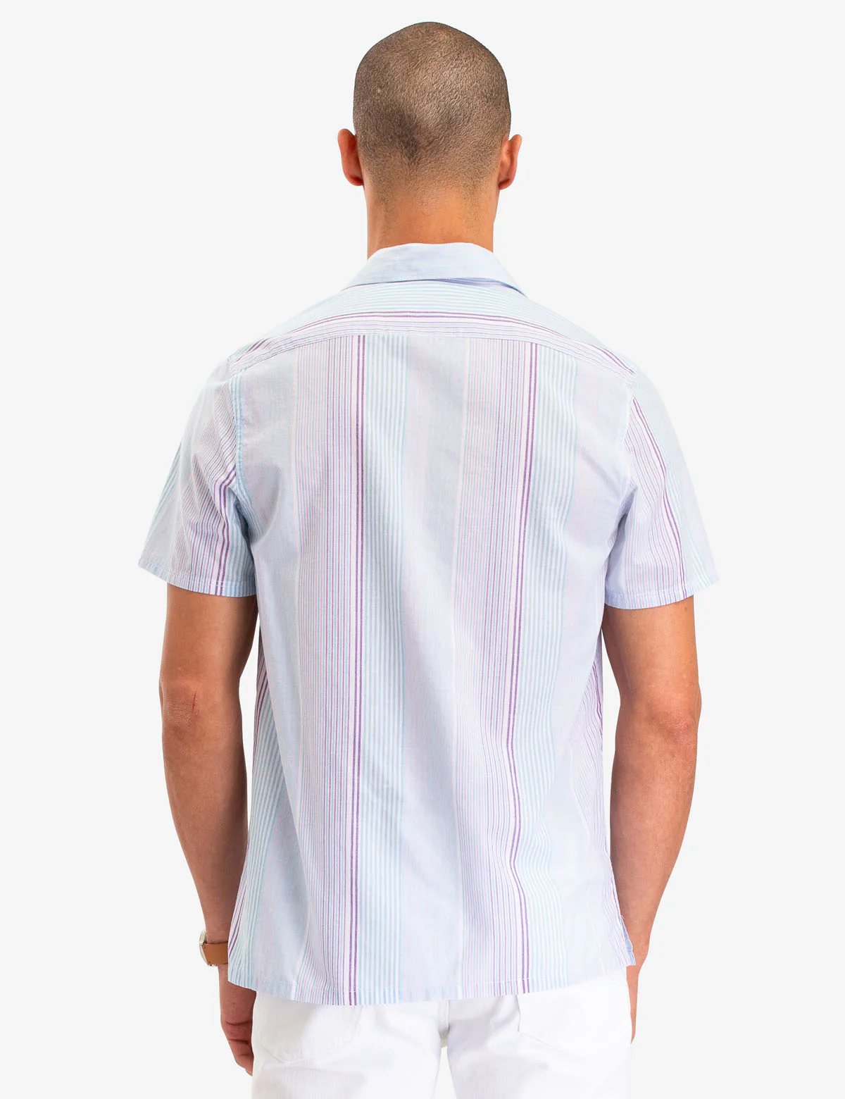 VERTICAL RETRO STRIPE SHORT SLEEVE SHIRT - Image 4