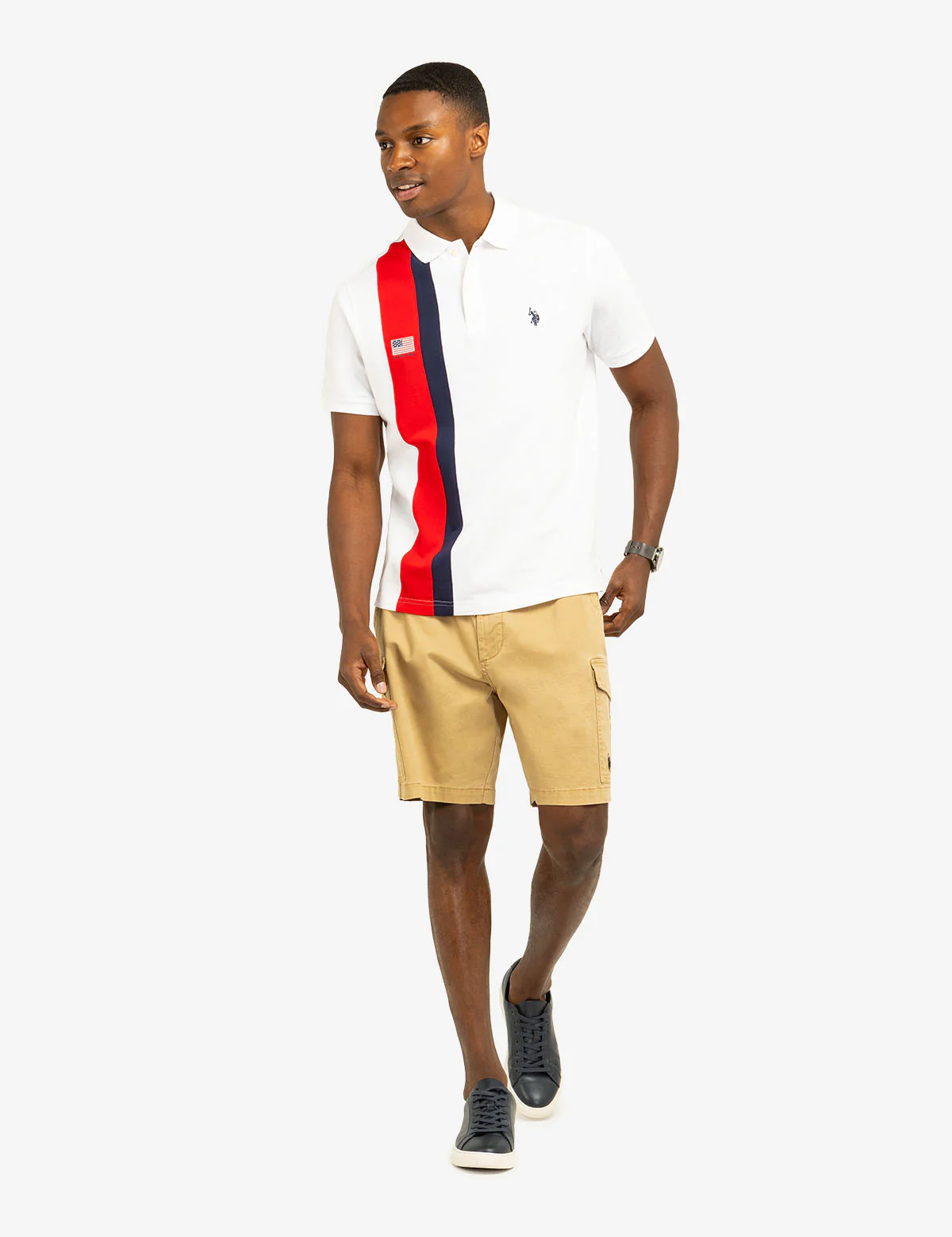 VERTICAL SASH COLOR BLOCK PIQUE POLO SHIRT - Image 2